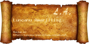Luncanu Amarillisz névjegykártya